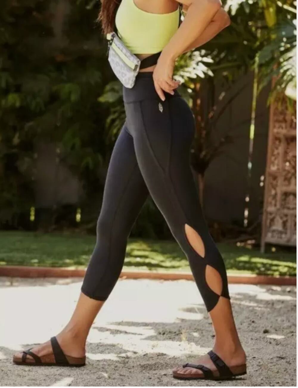 FP Free People Movement Black Active Leggings with Side Cutouts // S